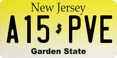 NJ license plate A15PVE