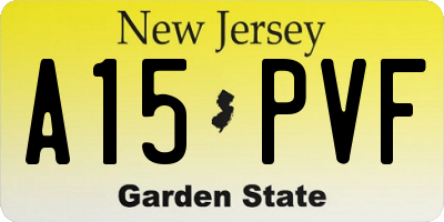 NJ license plate A15PVF