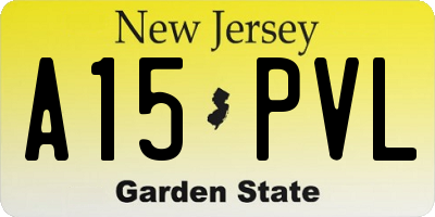 NJ license plate A15PVL