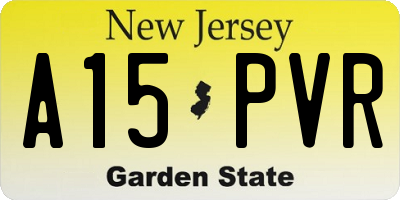 NJ license plate A15PVR