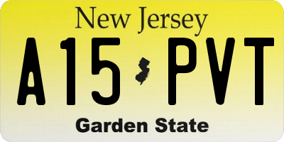 NJ license plate A15PVT