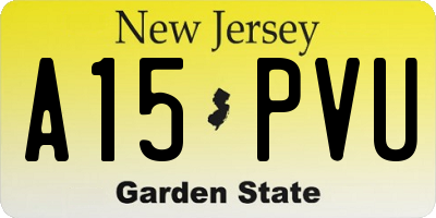 NJ license plate A15PVU