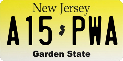NJ license plate A15PWA