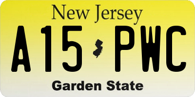NJ license plate A15PWC