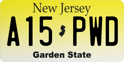 NJ license plate A15PWD