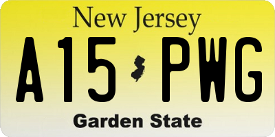 NJ license plate A15PWG