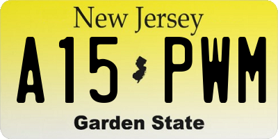 NJ license plate A15PWM
