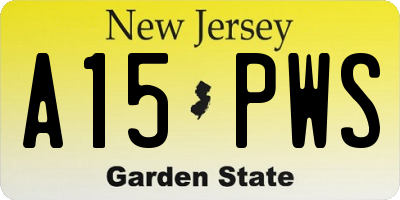 NJ license plate A15PWS