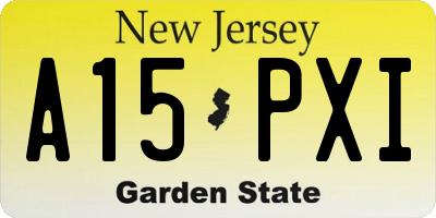 NJ license plate A15PXI