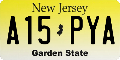NJ license plate A15PYA