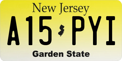 NJ license plate A15PYI