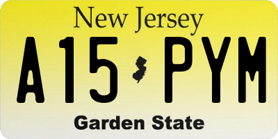 NJ license plate A15PYM