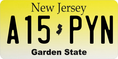 NJ license plate A15PYN