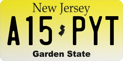 NJ license plate A15PYT
