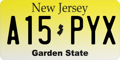 NJ license plate A15PYX