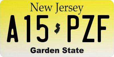 NJ license plate A15PZF