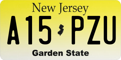 NJ license plate A15PZU