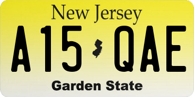 NJ license plate A15QAE