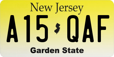 NJ license plate A15QAF