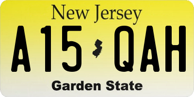 NJ license plate A15QAH