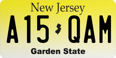 NJ license plate A15QAM