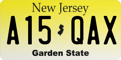NJ license plate A15QAX
