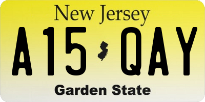 NJ license plate A15QAY