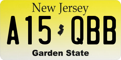 NJ license plate A15QBB