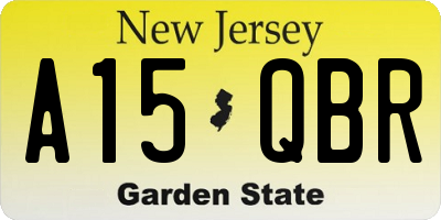 NJ license plate A15QBR