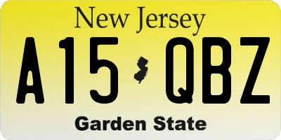 NJ license plate A15QBZ