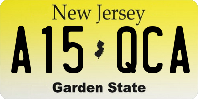 NJ license plate A15QCA