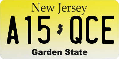 NJ license plate A15QCE