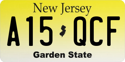 NJ license plate A15QCF