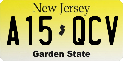 NJ license plate A15QCV