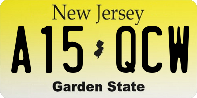 NJ license plate A15QCW