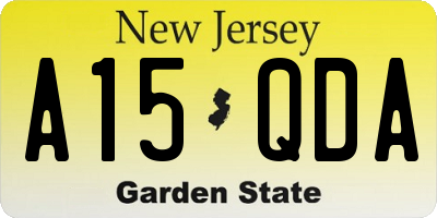 NJ license plate A15QDA