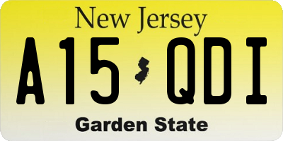 NJ license plate A15QDI