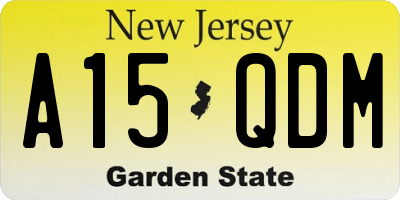 NJ license plate A15QDM