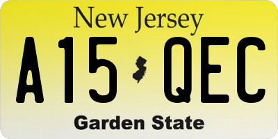 NJ license plate A15QEC