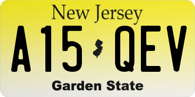 NJ license plate A15QEV