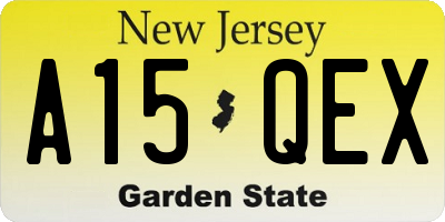 NJ license plate A15QEX