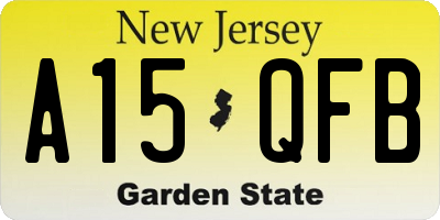 NJ license plate A15QFB