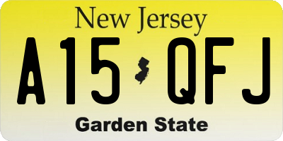 NJ license plate A15QFJ