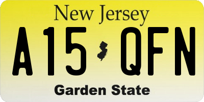 NJ license plate A15QFN