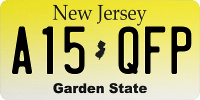 NJ license plate A15QFP