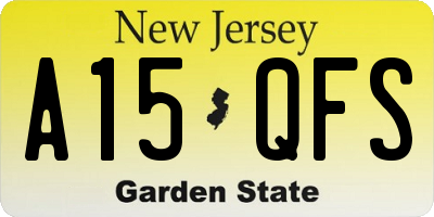 NJ license plate A15QFS
