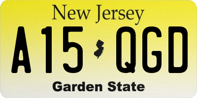 NJ license plate A15QGD