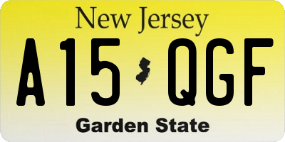 NJ license plate A15QGF