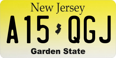 NJ license plate A15QGJ