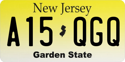 NJ license plate A15QGQ